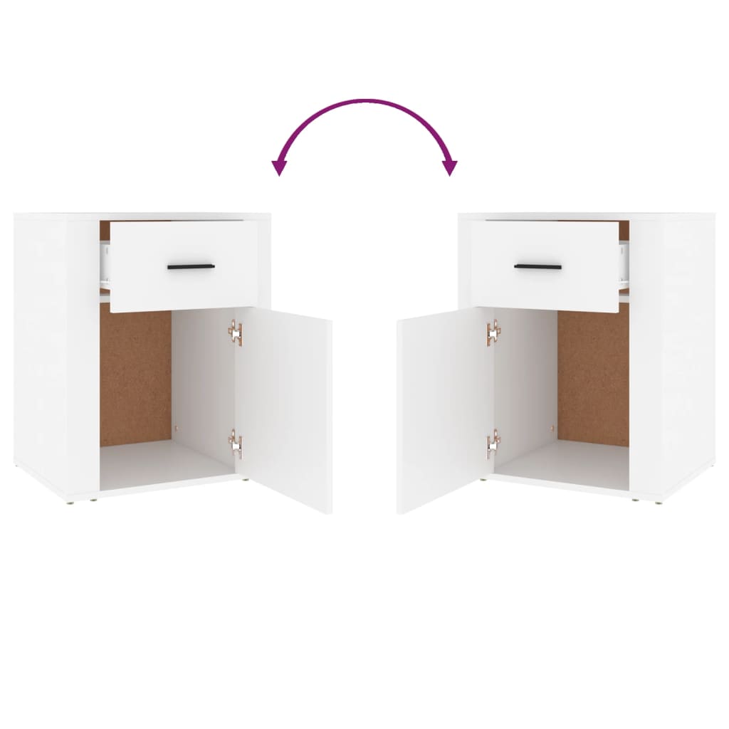 Sängbord Nattduksbord Vit 50x36x60 cm