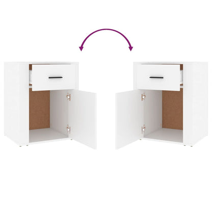 Sängbord Nattduksbord Vit 50x36x60 cm