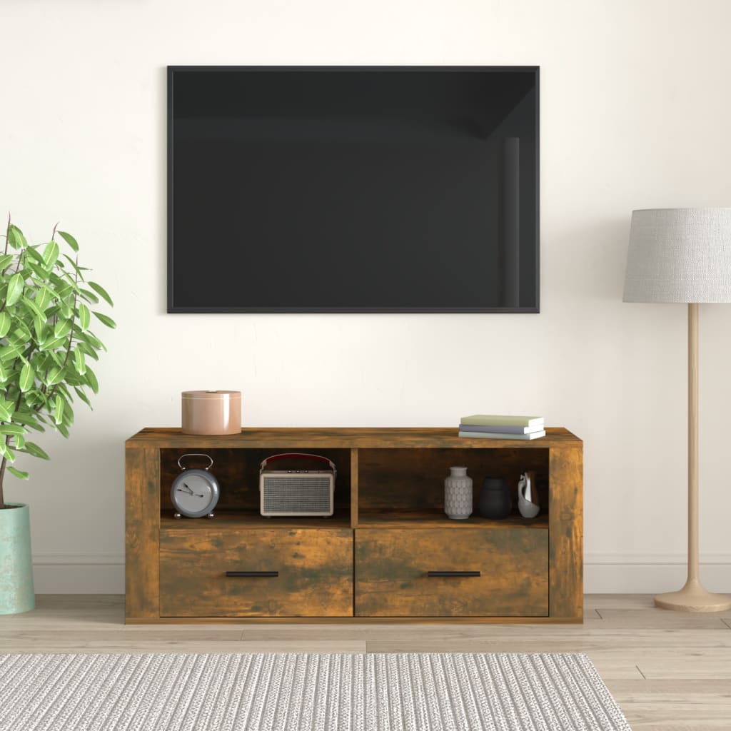 TV-Möbel Rökfärgad Ek TV-Bänk 100x35x40 cm