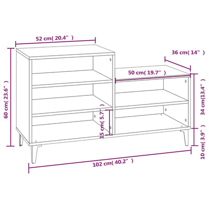 Skoställ Sonoma Ek Skohylla 102x36x60 cm