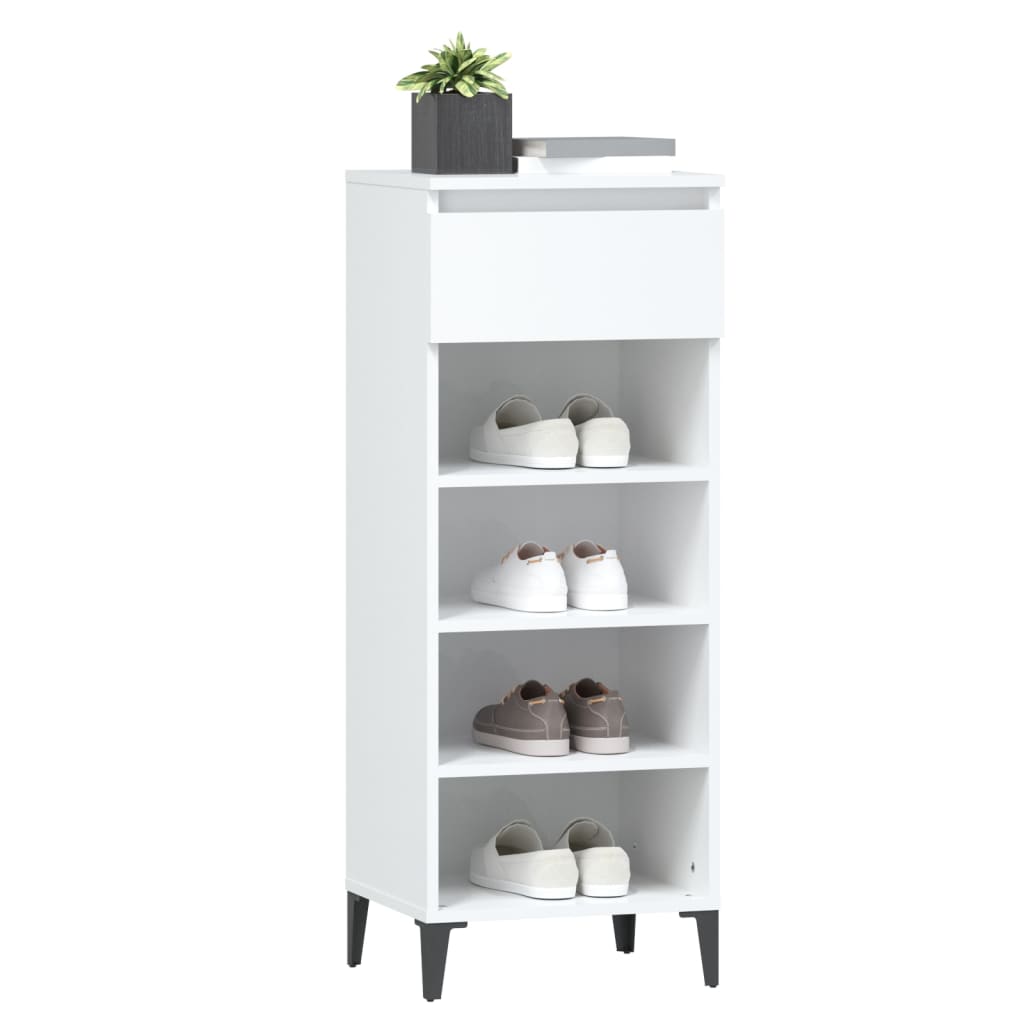 Skoställ Vit Skohylla 40x36x105 cm