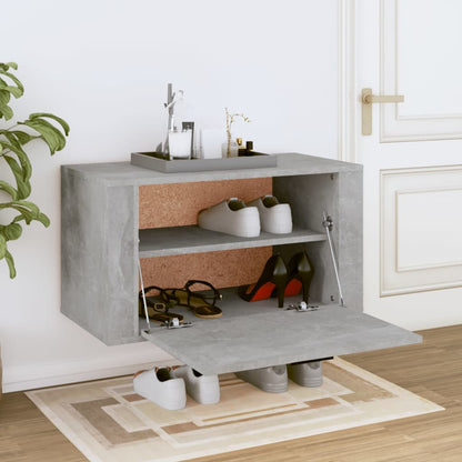 Skoställ Betonggrå Väggmonterat skoskåp 70x35x38 cm