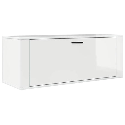 Skoställ Högglans Vit 100x35x38 cm