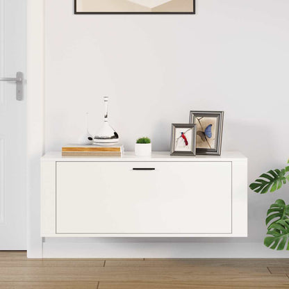Skoställ Högglans Vit 100x35x38 cm
