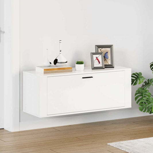 Skoställ Högglans Vit 100x35x38 cm
