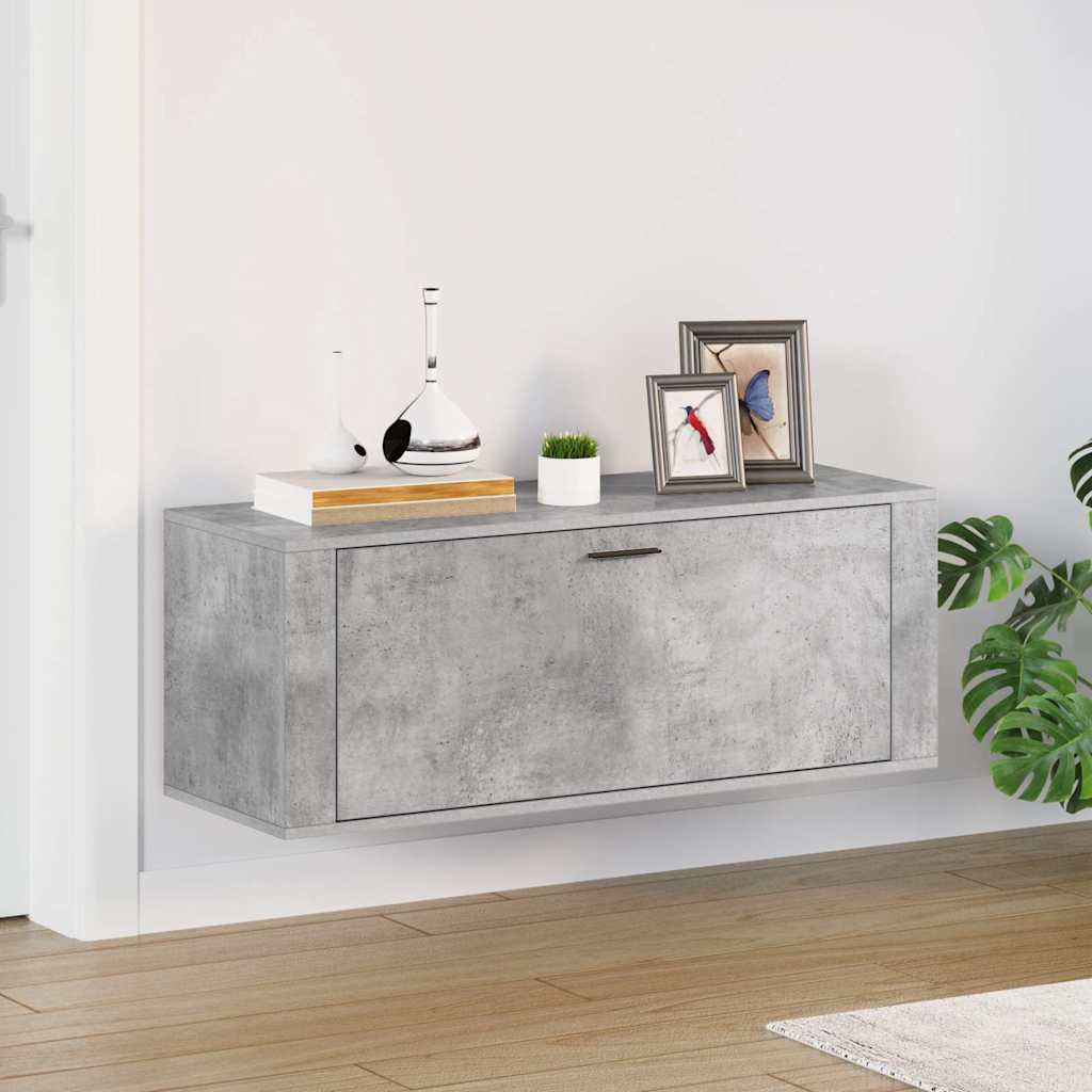Skoställ Betonggrå Väggmonterat skoställ 100x35x38 cm