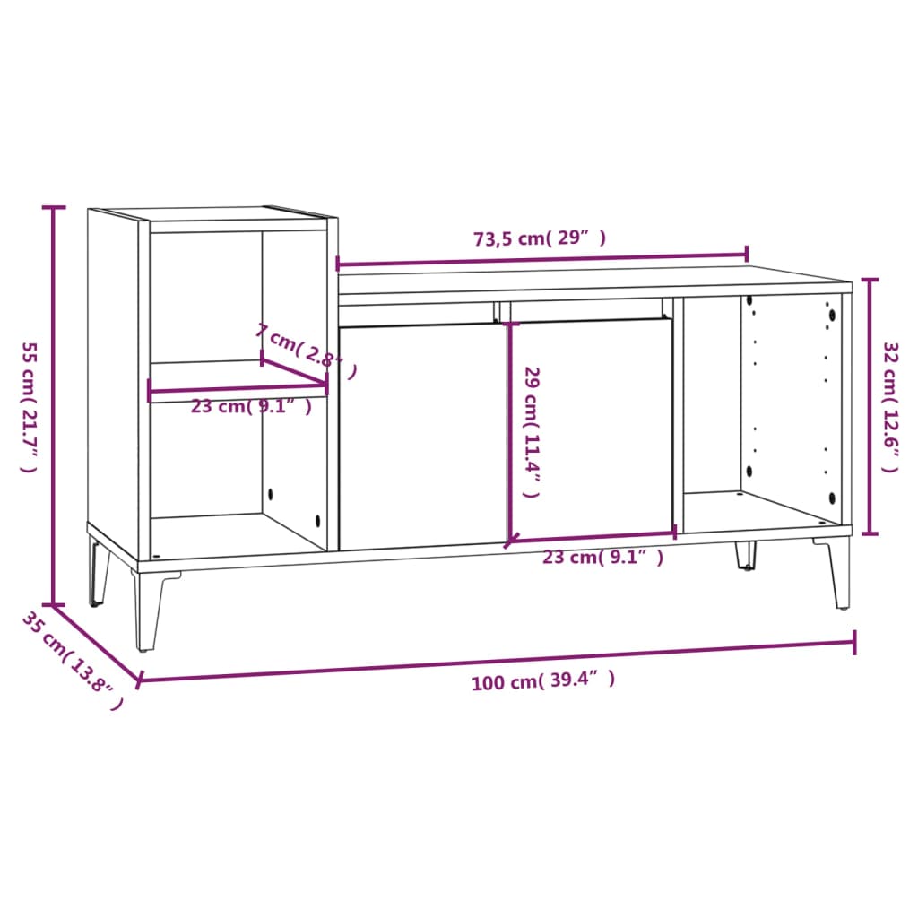TV-Möbel Sonoma Ek TV-skåp 100x35x55 cm