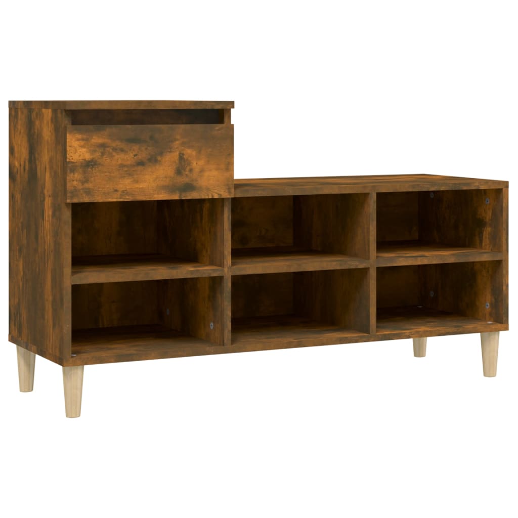 Skoställ Rökfärgad Ek 102x36x60 cm