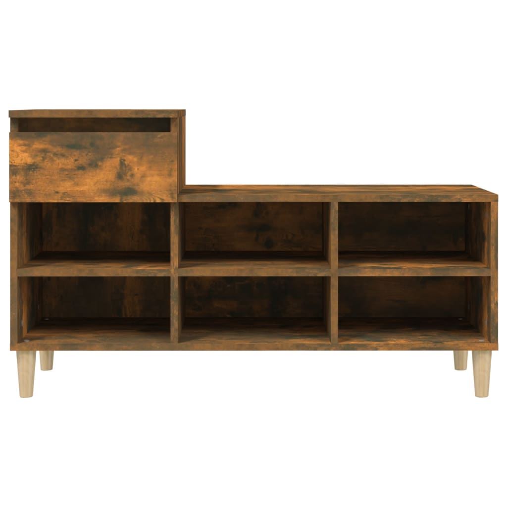 Skoställ Rökfärgad Ek 102x36x60 cm