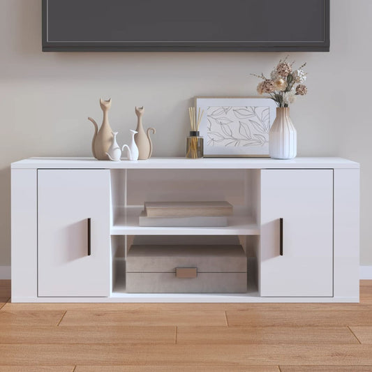 TV-Möbel Högglans Vit TV-skåp 100x35x40 cm