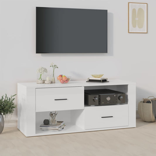 TV-Möbel Högglans Vit TV-Skåp 100x35x40 cm