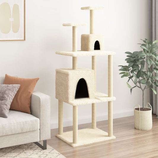 Kattmöbel Klösträd med sisalpelare gräddvit 167 cm