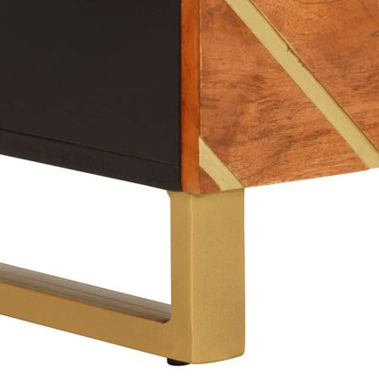 TV-Möbel Svart Skänk Brun och 60x33,5x75 cm massivt mangoträ