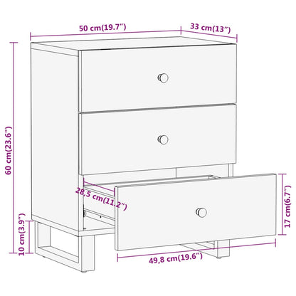 Sängbord Nattduksbord Trä Brun 50x33x60 cm massivt mangoträ
