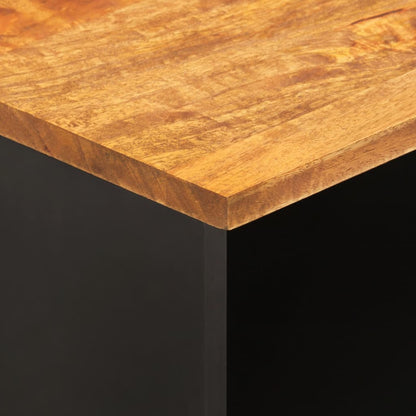 TV-Möbel Svart TV-Bänk Brun och 100x33,5x46 cm massivt mangoträ