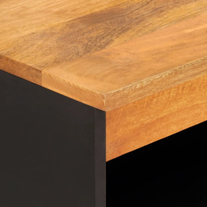 TV-Möbel Svart Skänk Brun och 60x33,5x75 cm massivt mangoträ