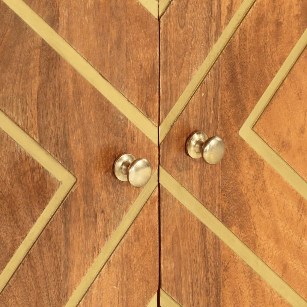 TV-Möbel Svart Skänk Brun och 60x33,5x75 cm massivt mangoträ