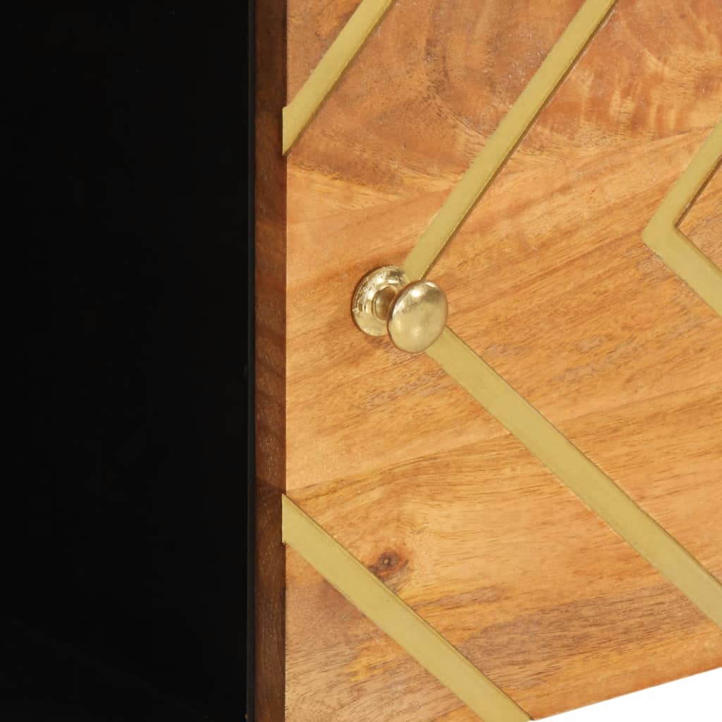 TV-Möbel Svart Skänk Brun och 80x33,5x75 cm massivt mangoträ