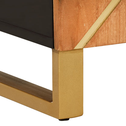 TV-Möbel Svart Skänk Brun och 90x33,5x75 cm massivt mangoträ