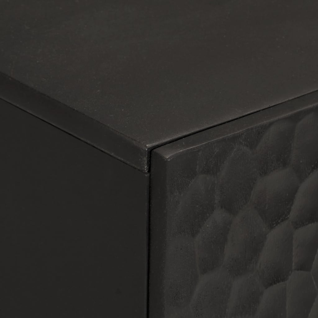 Bokhylla Svart 90x33x75 cm massivt mangoträ