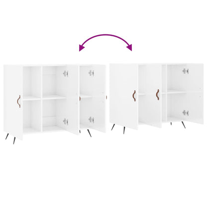 Skänk vit högglans 90x34x80 cm konstruerat trä