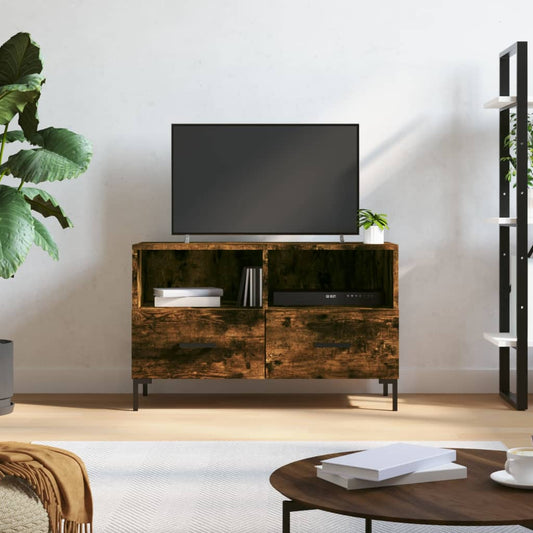 TV-Möbel Rökfärgad Ek TV-Bänk 80x36x50 cm