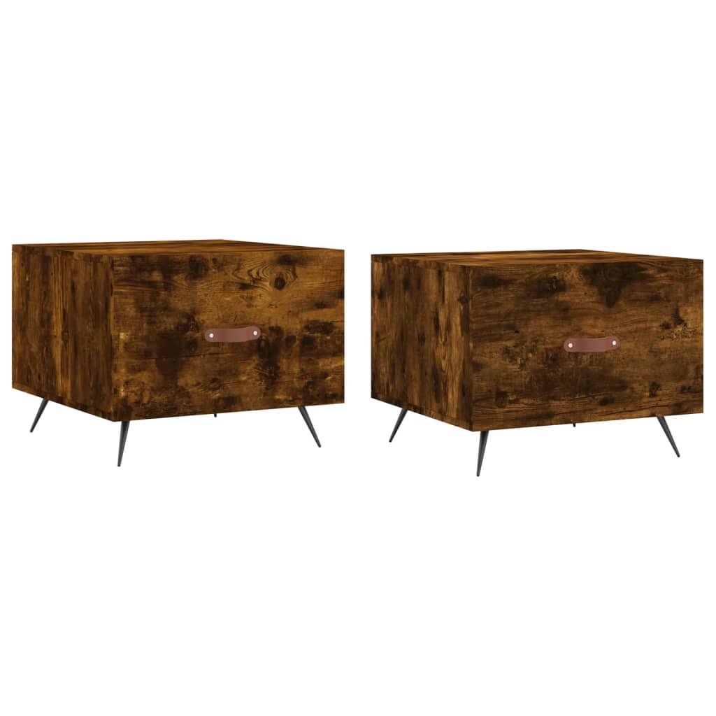 Soffbord Rökfärgad Ek 2 st 50x50x40 cm