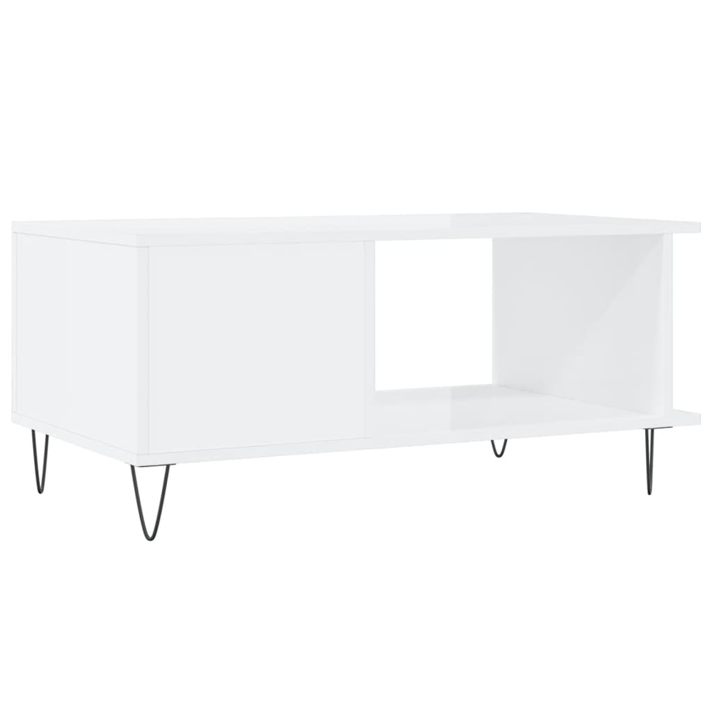Soffbord Högglans Vit 90x50x40 cm