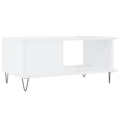 Soffbord Högglans Vit 90x50x40 cm
