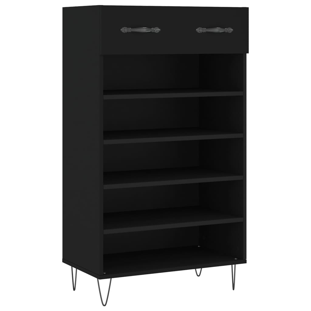 Skoställ Svart Skohylla 60x35x105 cm