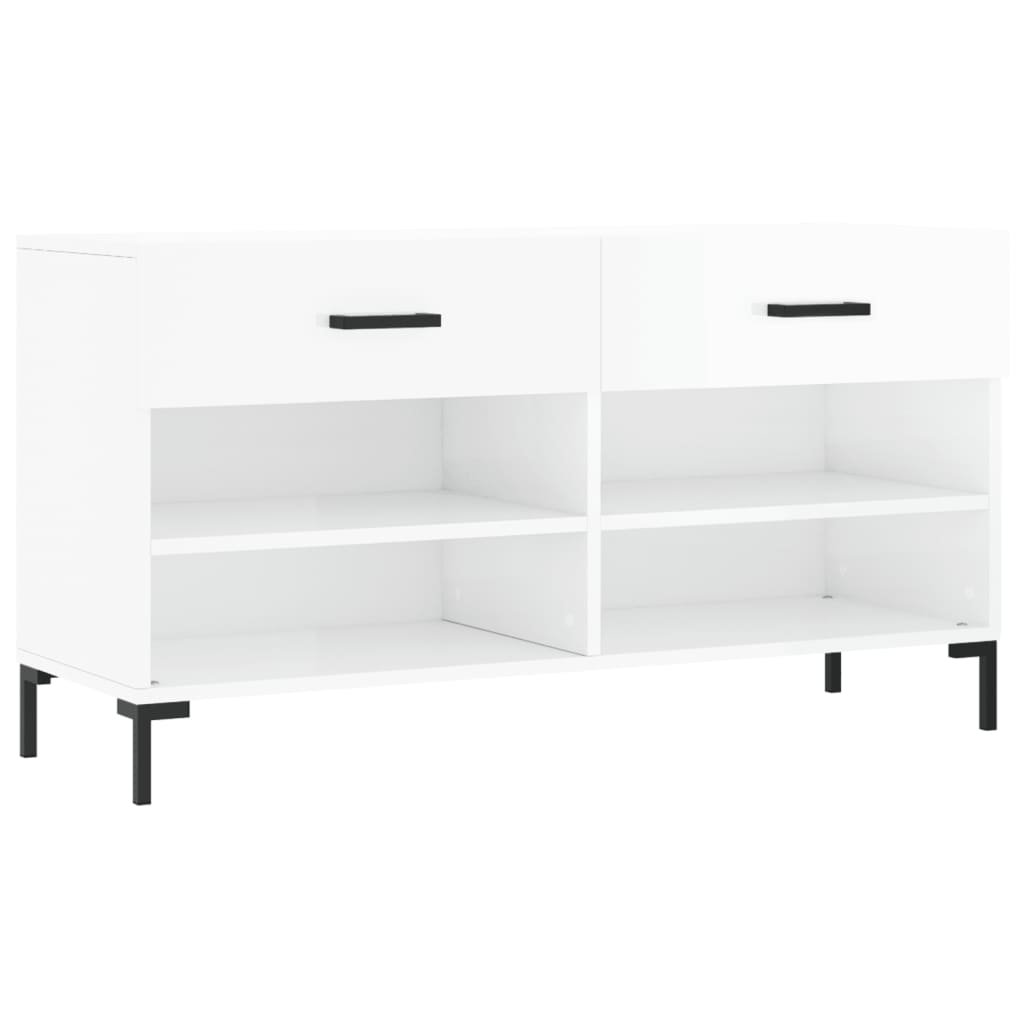 Skoställ Högglans Vit Skobänk 102x35x55 cm