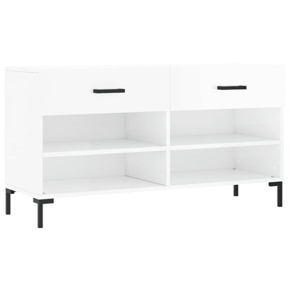 Skoställ Högglans Vit Skobänk 102x35x55 cm