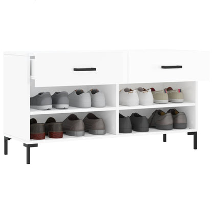Skoställ Högglans Vit Skobänk 102x35x55 cm