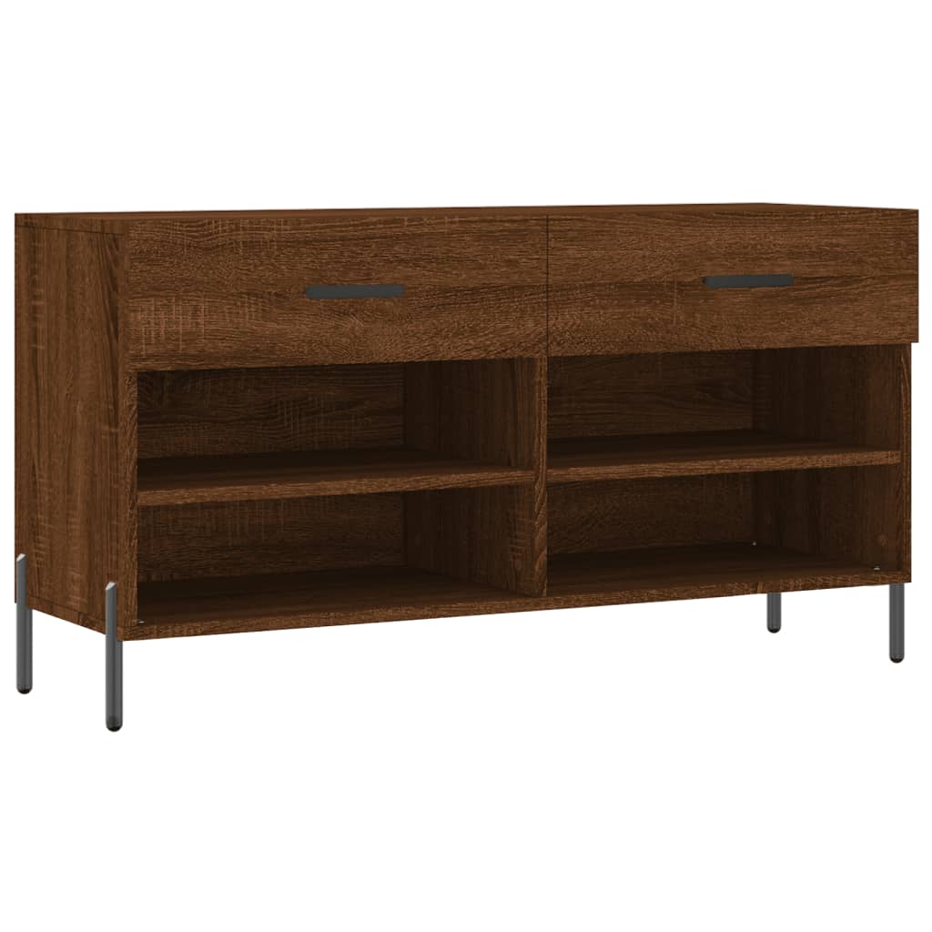 Skoställ Brun Ek Skobänk 102x35x55 cm