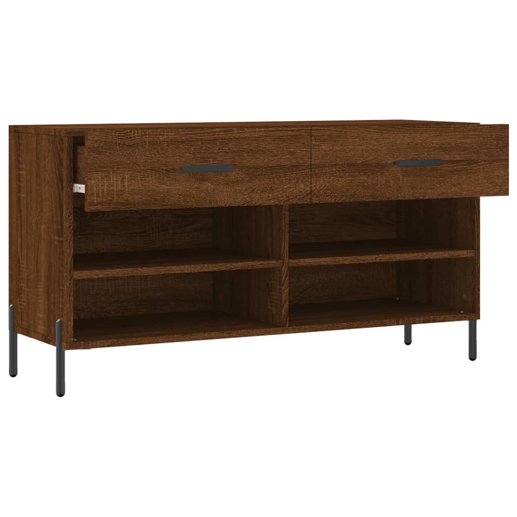 Skoställ Brun Ek Skobänk 102x35x55 cm