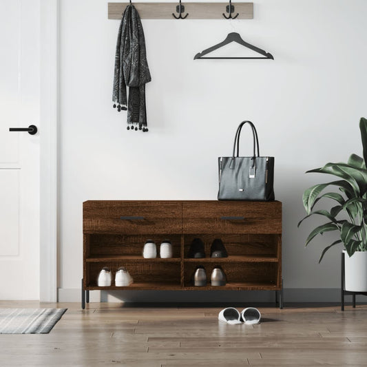 Skoställ Brun Ek Skobänk 102x35x55 cm