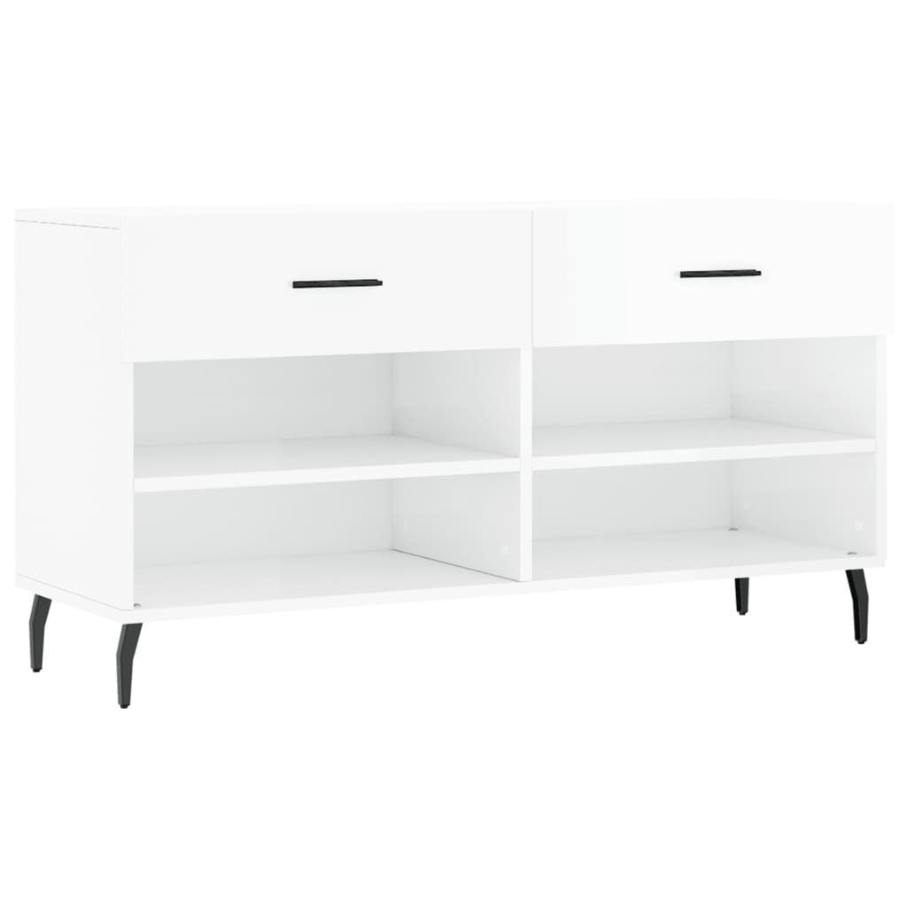 Skoställ Högglans Vit Skobänk 102x35x55 cm