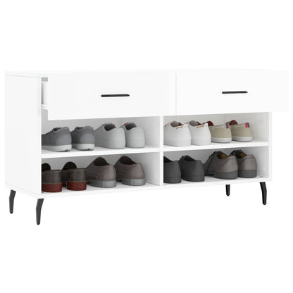 Skoställ Högglans Vit Skobänk 102x35x55 cm