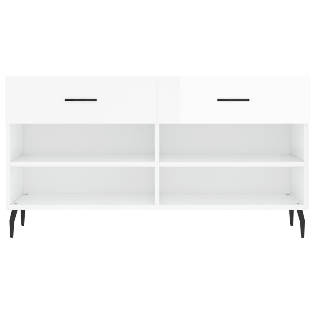 Skoställ Högglans Vit Skobänk 102x35x55 cm