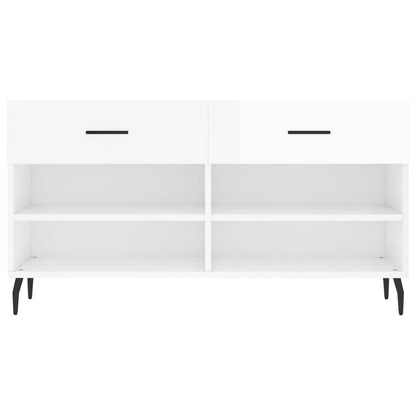 Skoställ Högglans Vit Skobänk 102x35x55 cm