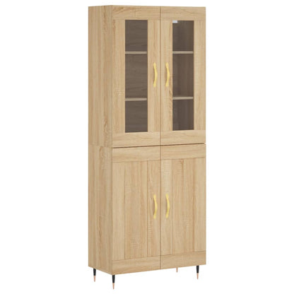 Högskåp sonoma-ek 69,5x34x180 cm konstruerat trä