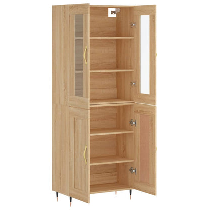 Högskåp sonoma-ek 69,5x34x180 cm konstruerat trä