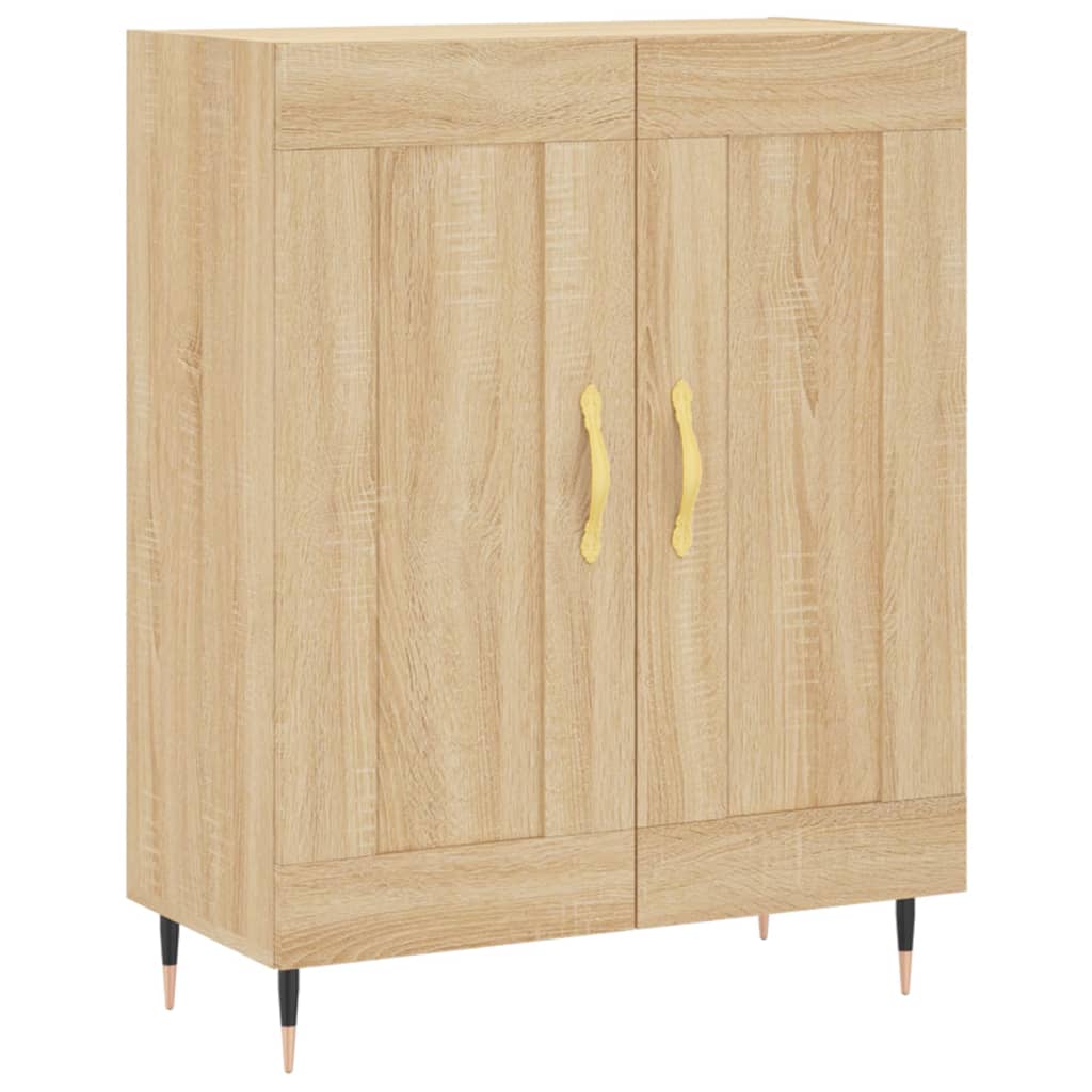 Högskåp sonoma-ek 69,5x34x180 cm konstruerat trä