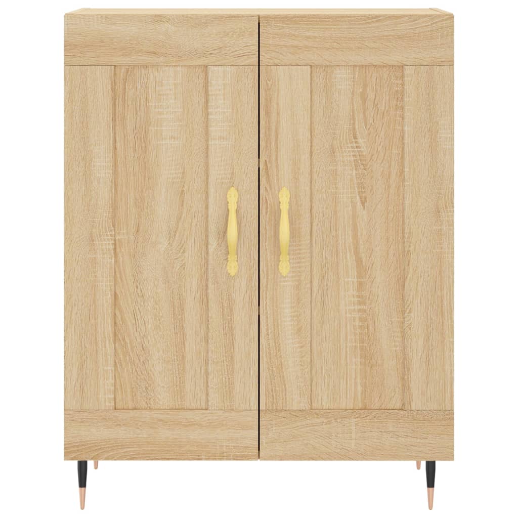 Högskåp sonoma-ek 69,5x34x180 cm konstruerat trä