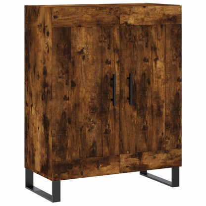 Högskåp rökfärgad ek 69,5x34x180 cm konstruerat trä