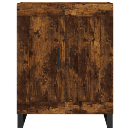 Högskåp rökfärgad ek 69,5x34x180 cm konstruerat trä