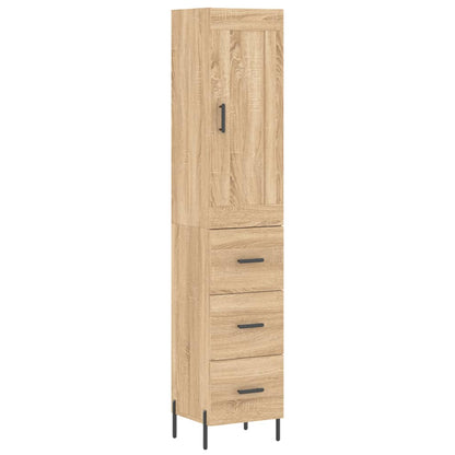 Högskåp sonoma-ek34,5x34x180 cm konstruerat trä