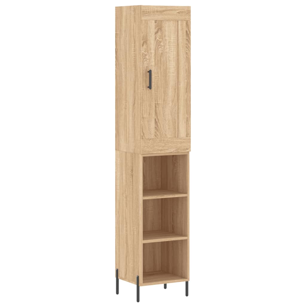 Högskåp sonoma-ek34,5x34x180 cm konstruerat trä