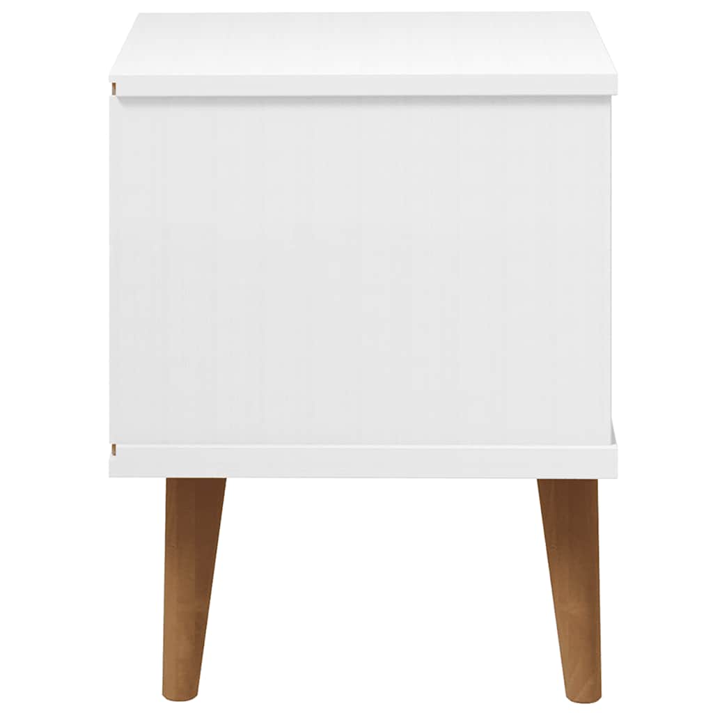 Sängbord Nattduksbord Vit MOLDE 40x35x48 cm massiv furu