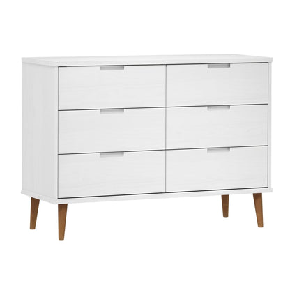 Byrå Vit MOLDE 113x40x80 cm massiv furu